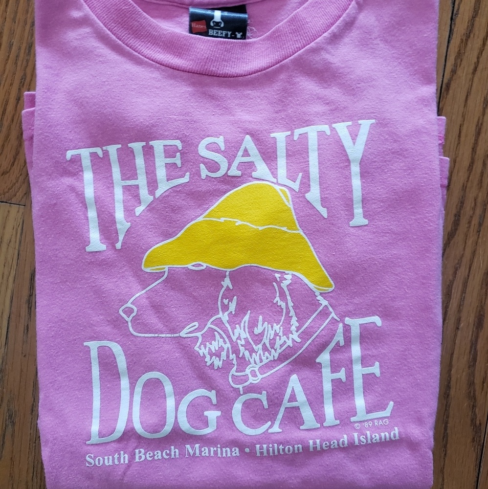 Girls Salty Dog Cafe pink tshirt Med 10-12